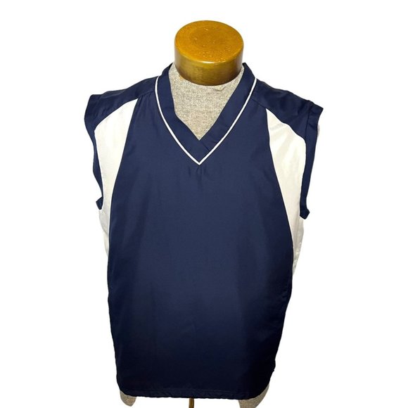 PGA Tour Other - PGA Tour Pullover Windbreaker Vest Navy Blue White Top Activewear Men Size Small